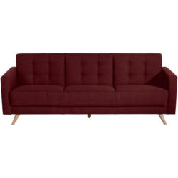 Dreisitzer-Sofa in Flachgewebe Rot