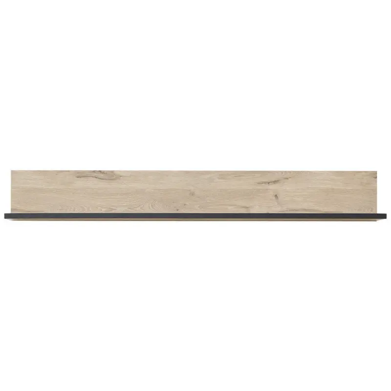 Wandboard in 160/22/24 cm Schwarz, Eichefarben