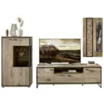 XXXLutz Lauterach - Ihr Möbelhaus bei Bregenz Wohnwand 290/201/49 cm in Schwarz, Eichefarben