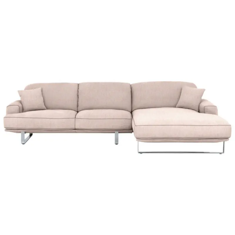 Ecksofa in Webstoff Rosa