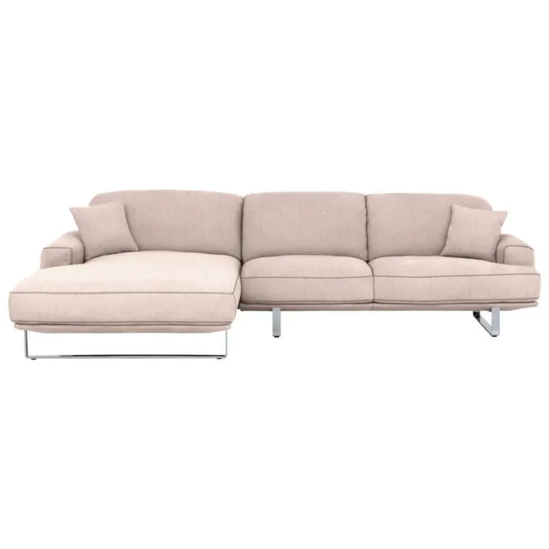 Ecksofa in Webstoff Rosa