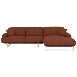 Ecksofa in Webstoff Rostfarben