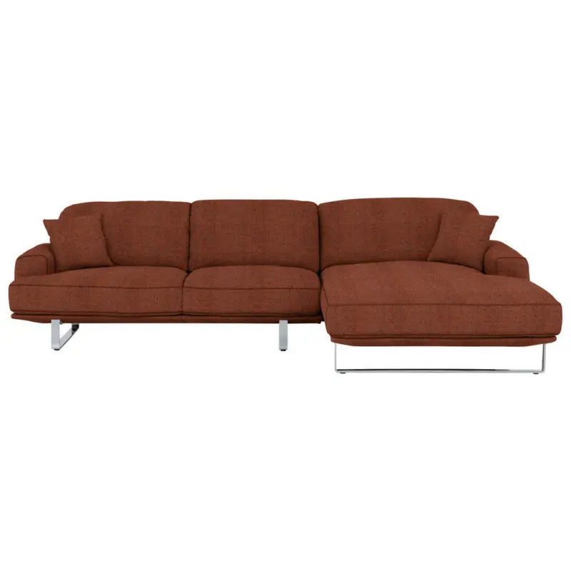 Ecksofa in Webstoff Rostfarben