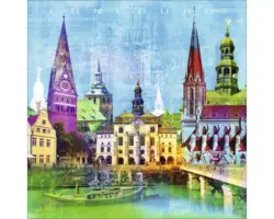 Glasbild Lüneburg IX 50x50 cm