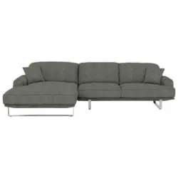 Ecksofa in Webstoff Grau