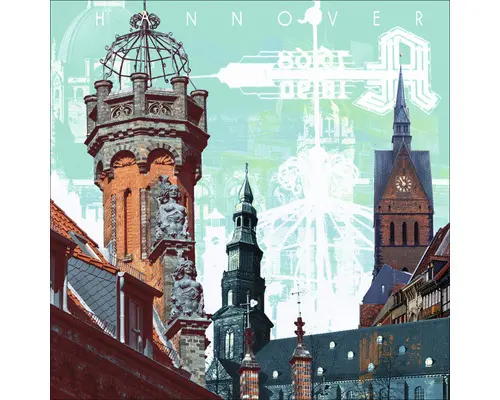 Glasbild Hannover IV 50x50 cm