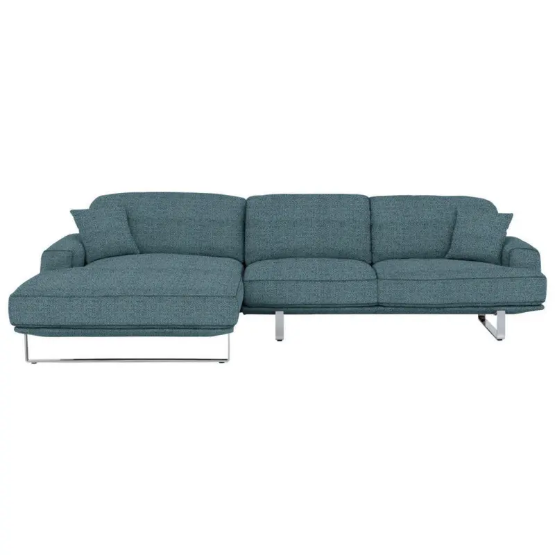 Ecksofa in Webstoff Blau