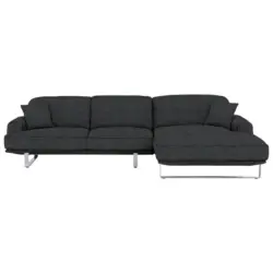 Ecksofa in Webstoff Graphitfarben