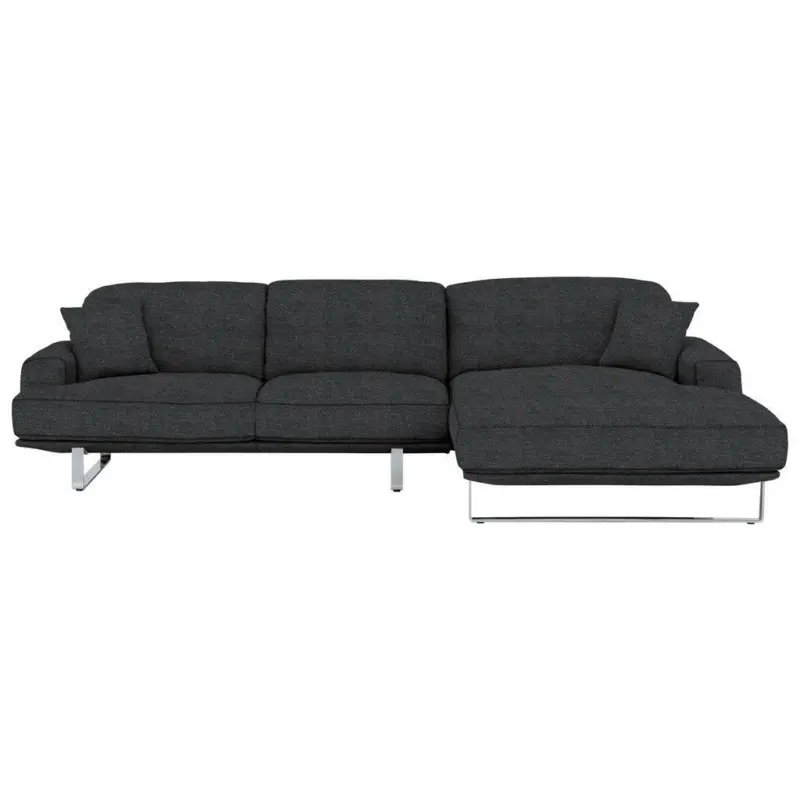 Ecksofa in Webstoff Graphitfarben