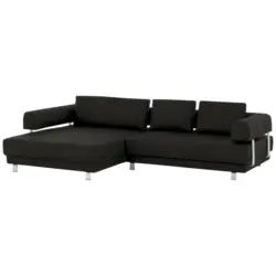 Ecksofa in Echtleder Dunkelbraun