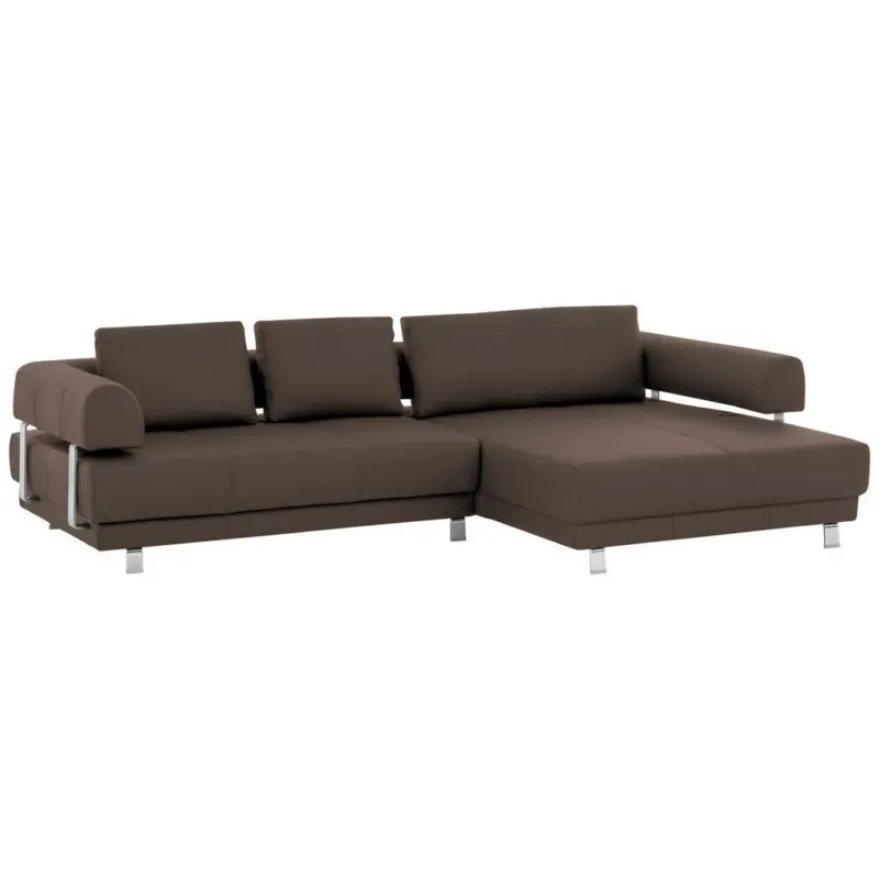 Ecksofa in Echtleder Braun