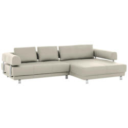 Ecksofa in Echtleder Creme