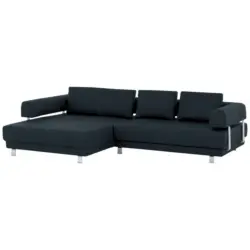 Ecksofa in Echtleder Dunkelblau