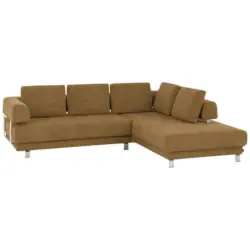 Ecksofa in Chenille Honig
