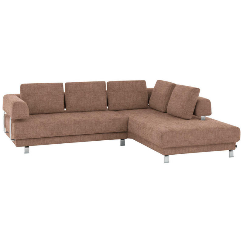 Ecksofa in Chenille Hellbraun