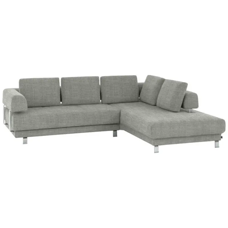 Ecksofa in Chenille Hellgrau