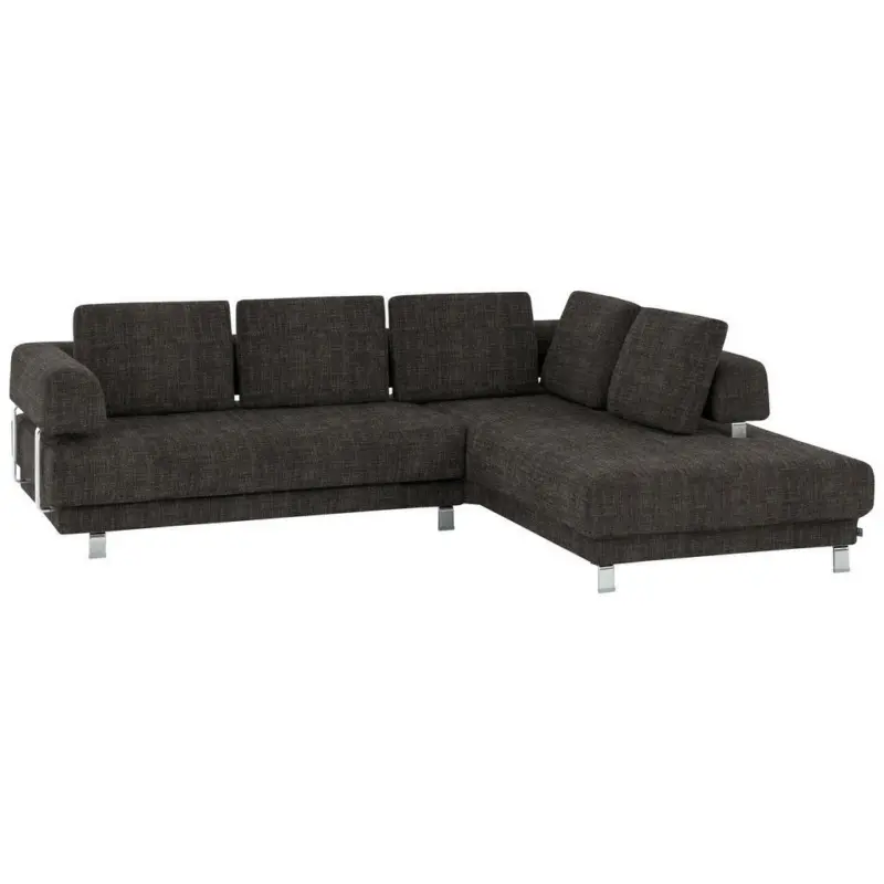 Ecksofa in Chenille Braun