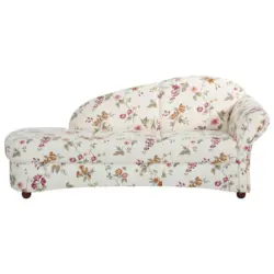 Récamiere in Flachgewebe Rot, Weiß