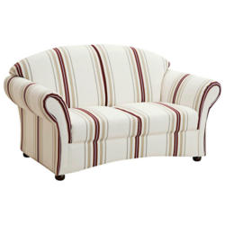 Zweisitzer-Sofa in Flachgewebe Braun, Weiß, Beige