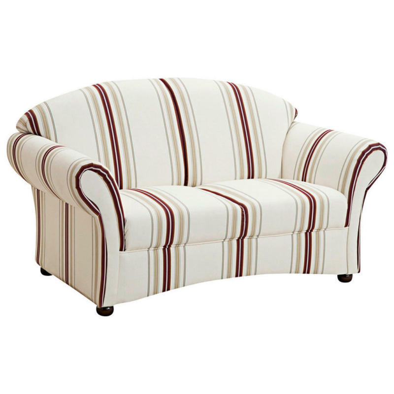 Zweisitzer-Sofa in Flachgewebe Braun, Weiß, Beige