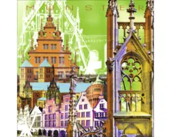 Glasbild Münster II 20x20 cm