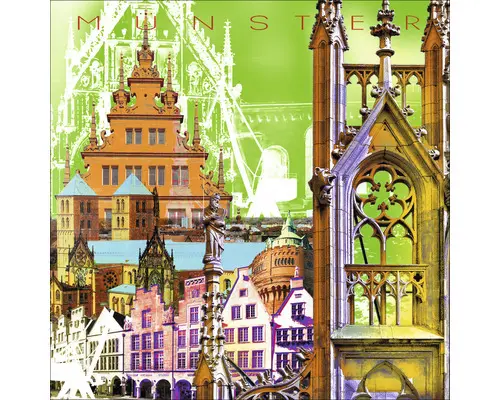 Glasbild Münster II 20x20 cm