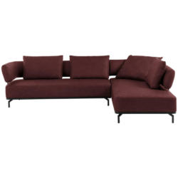 Ecksofa in Echtleder Bordeaux