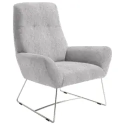 Sessel in Flachgewebe Hellgrau
