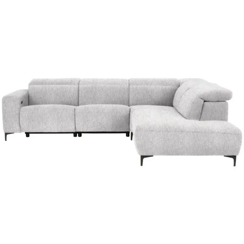 Ecksofa in Flachgewebe Hellgrau