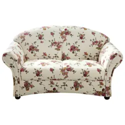Zweisitzer-Sofa in Flachgewebe Rot, Beige