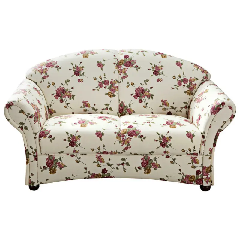 Zweisitzer-Sofa in Flachgewebe Rot, Beige