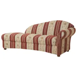 Récamiere in Chenille Rot, Beige