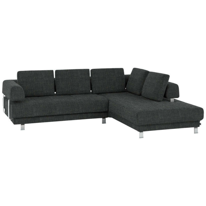 Ecksofa in Chenille Anthrazit