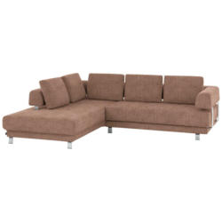 Ecksofa in Chenille Hellbraun