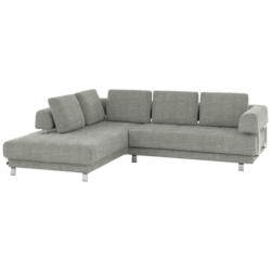 Ecksofa in Chenille Hellgrau