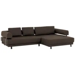 Ecksofa in Echtleder Braun