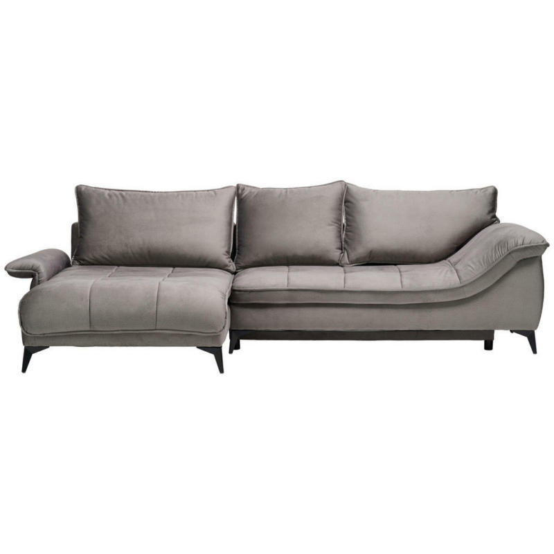 Ecksofa in Velours Grau