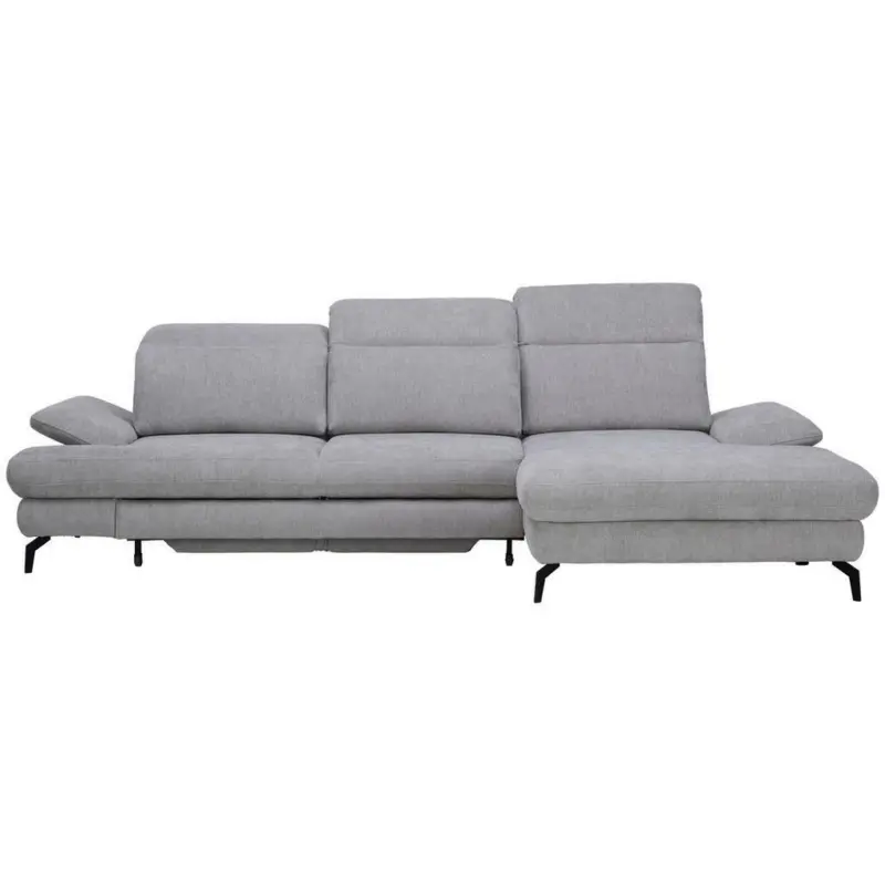 Ecksofa in Velours Hellgrau