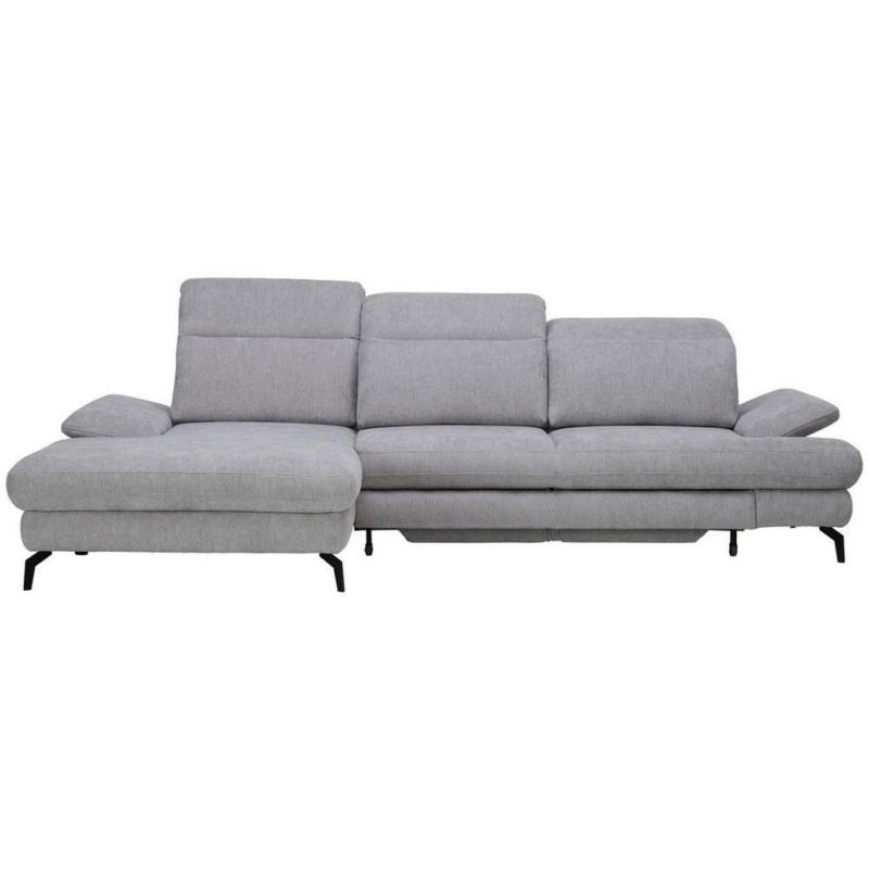 Ecksofa in Velours Hellgrau