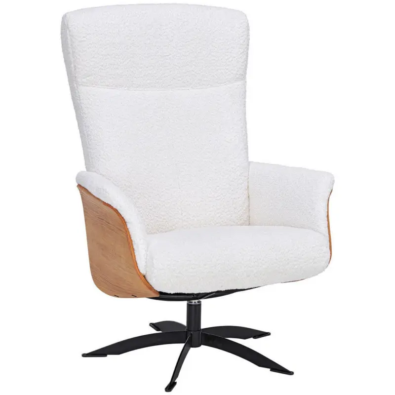 Relaxsessel in Holz, Textil Creme