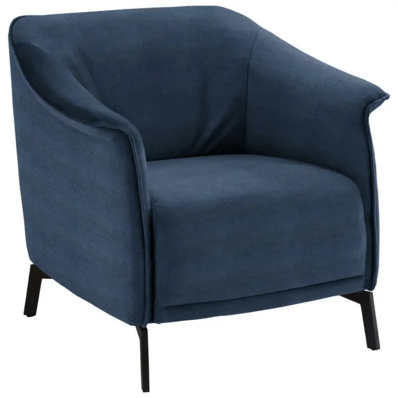 Sessel in Velours Dunkelblau