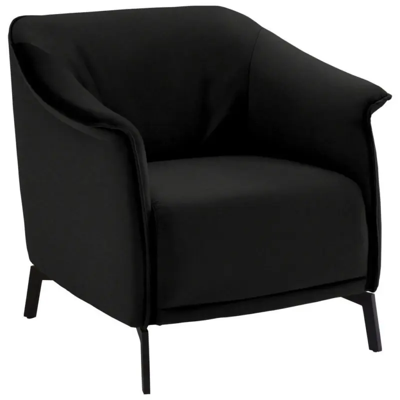 Sessel in Velours Schwarz