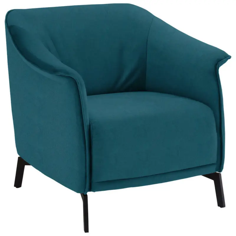 Sessel in Velours Blau, Blaugrau