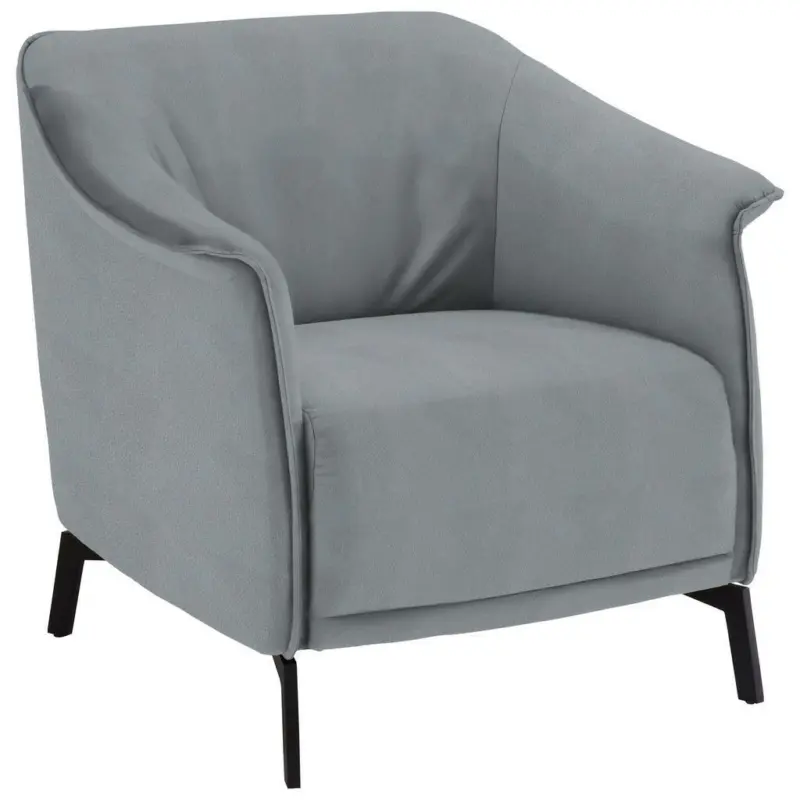 Sessel in Velours Hellgrau