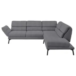 Ecksofa in Flachgewebe Grau