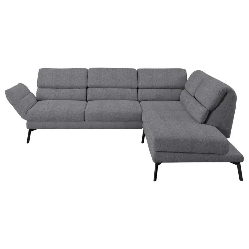 Ecksofa in Flachgewebe Grau