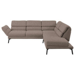 Ecksofa in Flachgewebe Taupe