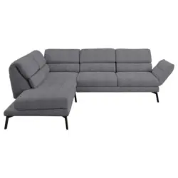 Ecksofa in Flachgewebe Grau