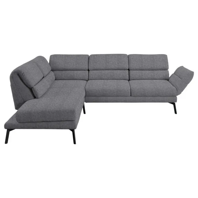 Ecksofa in Flachgewebe Grau