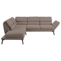 Ecksofa in Flachgewebe Taupe